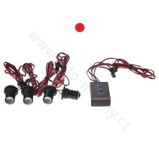 4x LED stroboskop červený 12V, 4X LED 1W
