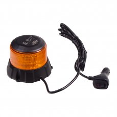 Robustní oranžový LED maják, magnet, černý hliník, 48W, ECE R65