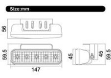 Denné svetlá LED, 147x45 mm, ECE