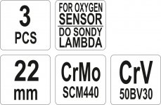 Set of socket wrenches for lambda sensors 3 pcs