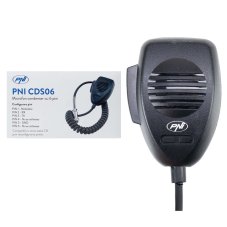 PNI CDS06 6-pinový kondenzátorový mikrofón pre CB rádio, kompatibilný s rádiami President, Midland a Albrecht CB.
