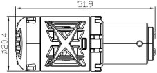 LED BAY15D červená, 12 V, 23 W CAN-BUS, 360°