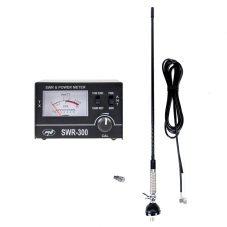 PNI S60 CB antenna set, with butterfly connector, 4 m RG58 cable, and PNI SWR-300 reflectometer
