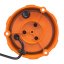 Robustní oranžový LED maják, černý hliník, 96W, ECE R65