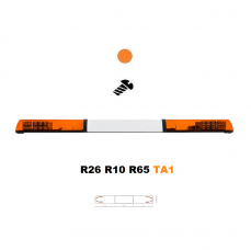 LED majáková rampa Optima 90/2P 160cm, Oranžová, bílý střed, EHK R65