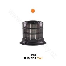 LED maják, 12-24V, 24xLED oranžový, pevná montáž, smoke, ECE R65