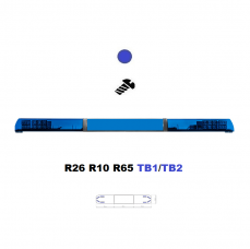 LED majáková rampa Optima 90/2P 140cm, Modrá, EHK R65