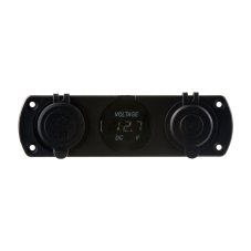 Trojitá zásuvka do panelu CL, Voltmetr, 2x USB nabíjačka QC3.0/PD