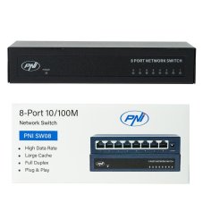 Switch s 8 porty 10/100Mbps kovové pouzdro