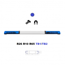 LED majáková rampa Optima 60 110cm, Modrá, bílý střed, EHK R65