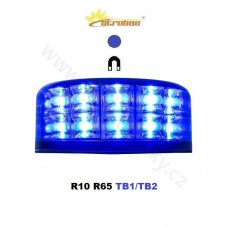 LED maják modrý 12/24V, Magnetický, 24x LED 3W, R65