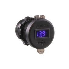 2x USB charger QC3.0 + USB-C, digital panel voltmeter