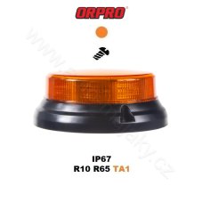 LED maják, 12-24V, 32x0,5W oranžový, pevná montáž, ECE R65 R10