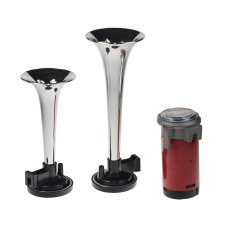 2tónová fanfára 220 mm, 12 V, s kompresorem, chrom, ECE R28