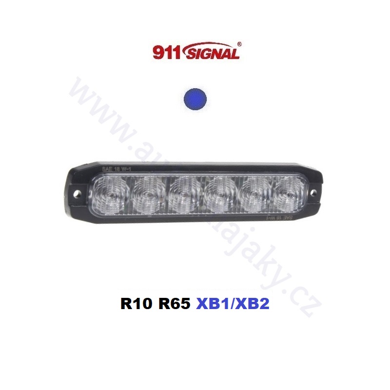 LED profi flashing module blue 12/24V, 6X LED 3W, R65