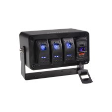 Panel s 3x kolískovými prepínačmi, voltmetrom + USB/USB-C zásuvkou, 12/24 V