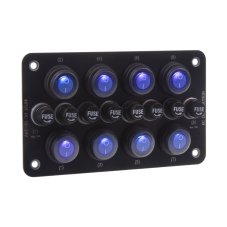 Panel s 8x spínači + 8x pojistky, 12/24V