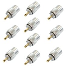 Sada 10 konektorů PNI PL259 pro kabel RG213, 9 mm, zlatý pin