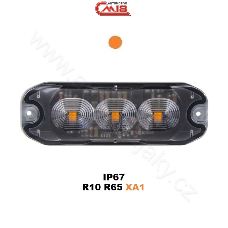 PROFI SLIM vnější oranžové výstražné LED světlo, 12-24 V, ECE R65