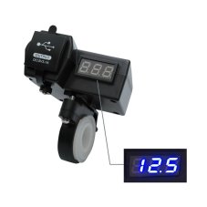 2x USB charger with voltmeter for motorcycle