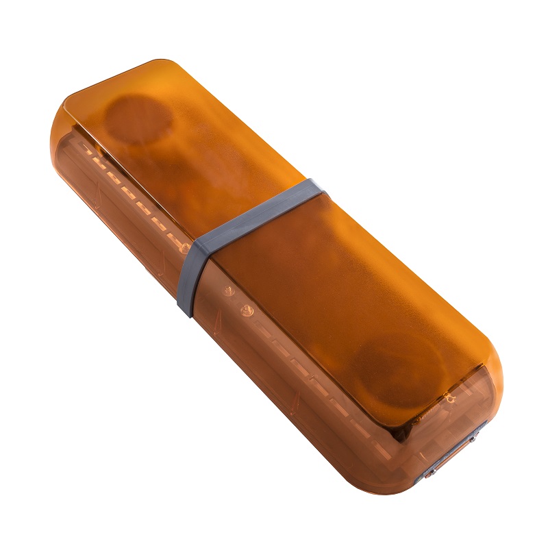 Jiný pohled na oranžovou LED majákovou mini rampu Optima Eco90, délky 60cm, výšky 9cm, 12/24V, R65 od výrobce P.P.H. STROBOS