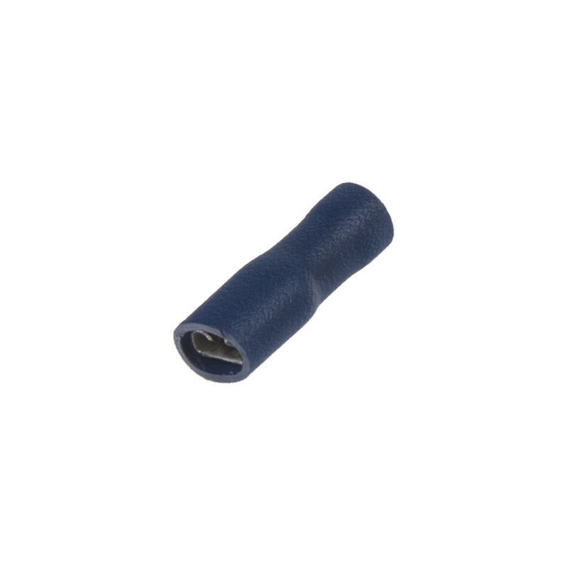 Insulated flat sleeve 4,8 mm blue, 100 pcs