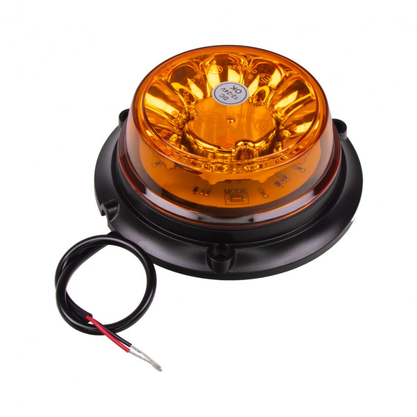 LED beacon, 12-24V, 12x1W orange, fixed mounting, ECE R65