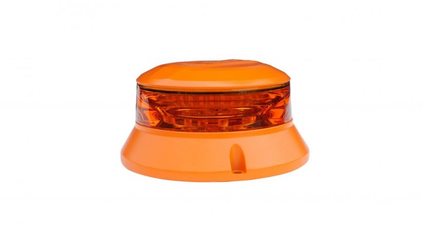 Robustný oranžový LED maják, oranžový hliník, 36 W, ECE R65
