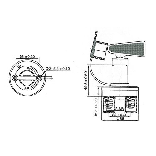 Technical drawing of the battery disconnector