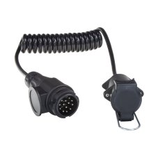 Prodlužovací kabel 2 m spirálový, 1x zástrčka 13pin, 1x zásuvka 7pin, 12V