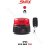 Rechargeable LED beacon, 36xLED red, remote control, magnet, ECE R65