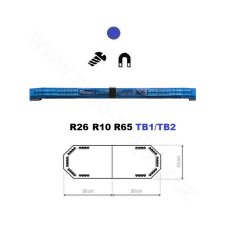 LED majáková rampa Montana 60cm, Modrá, EHK R65