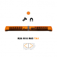 LED majáková rampa Optima 60 60cm, Oranžová, EHK R65