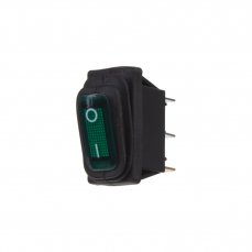 Square rocker switch, waterproof, 20A green with backlight