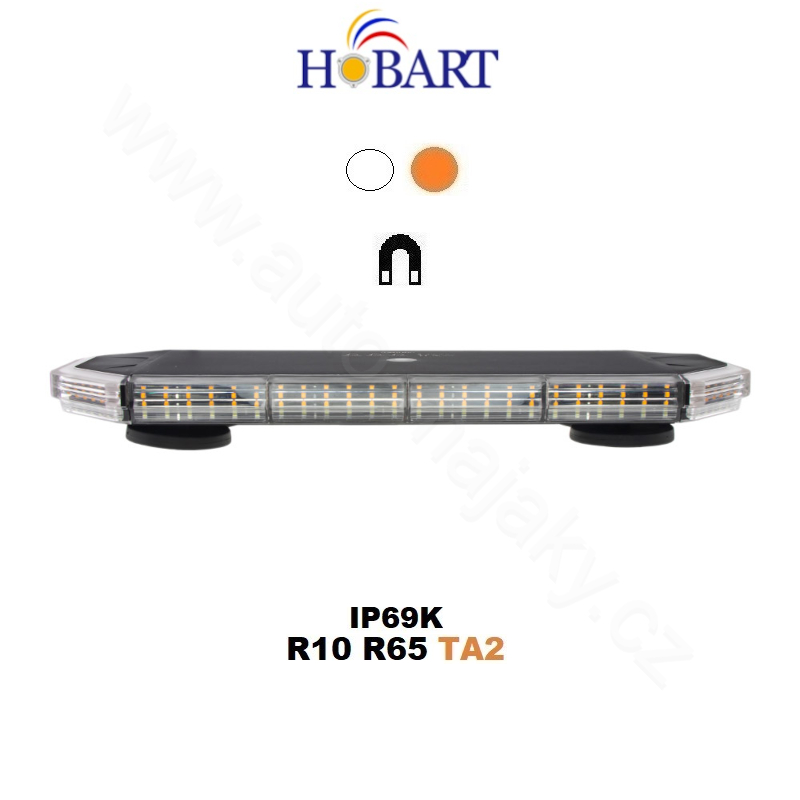 LED lightbar 440mm, orange-white, magnet 10-30V, ECE R65