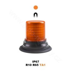 LED maják, 12-48 V, 144 x 1 W oranžový, magnet, ECE R65