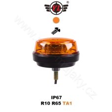 LED maják, 12-24V, 12x1W oranžový, pevná montáž, ECE R65