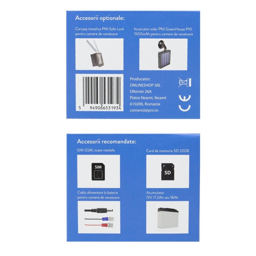 PNI Hunting 480C PRO Game Camera, 24MP, with 4G Internet, GPS, 60° field of view