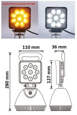 AKU LED světlo s magnetem, bílá/oranžová, 9x3W
