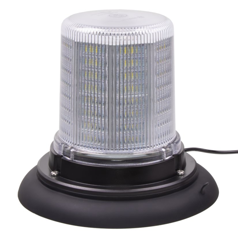 LED maják, 12-24V, 128x1,5W bílý, magnet, ECE R10