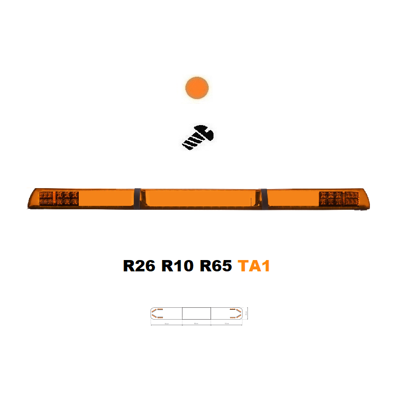 LED svetelná rampa Optima 90/2P 160cm, Oranžová, EHK R65 - Farba: Oranžová, Kryt: Farebný, LED moduly: 8ml