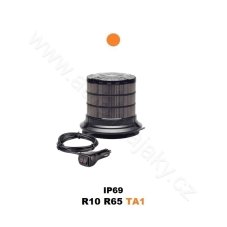 LED maják, 12-24V, 24xLED oranžový, magnet, smoke, ECE R65