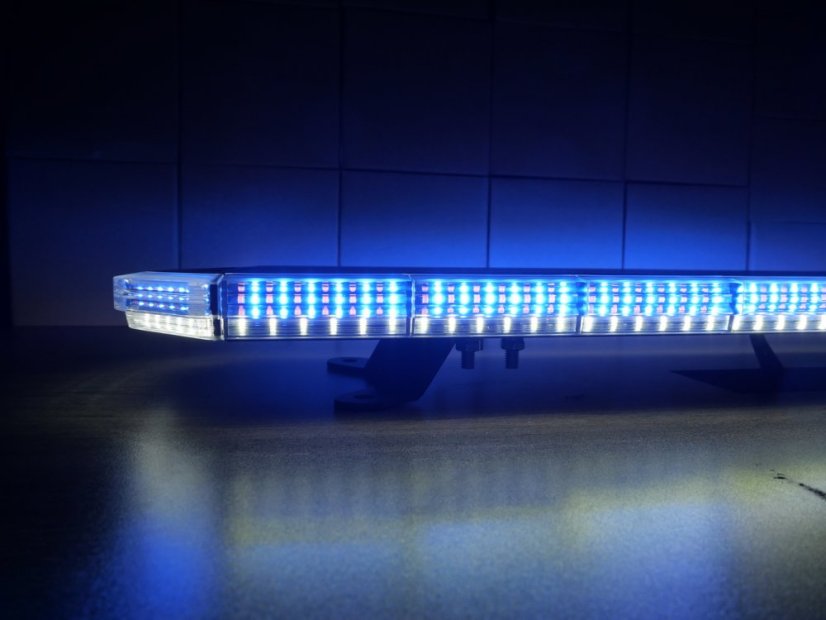 LED lightbar 1240mm, orange, red/blue+white, 10-30V, ECE R65