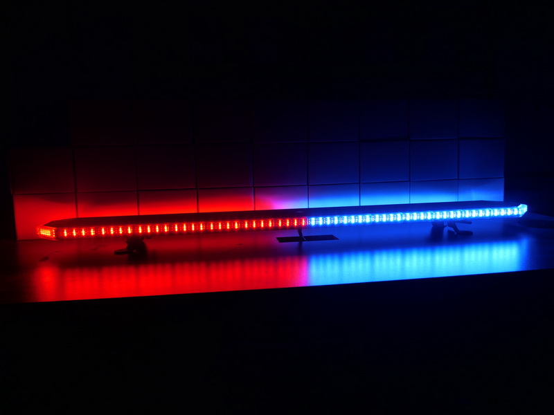 LED lightbar 1240mm, orange, red/blue+white, 10-30V, ECE R65