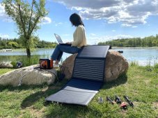 Skládací solární panel 120 W s USB a DC výstupem