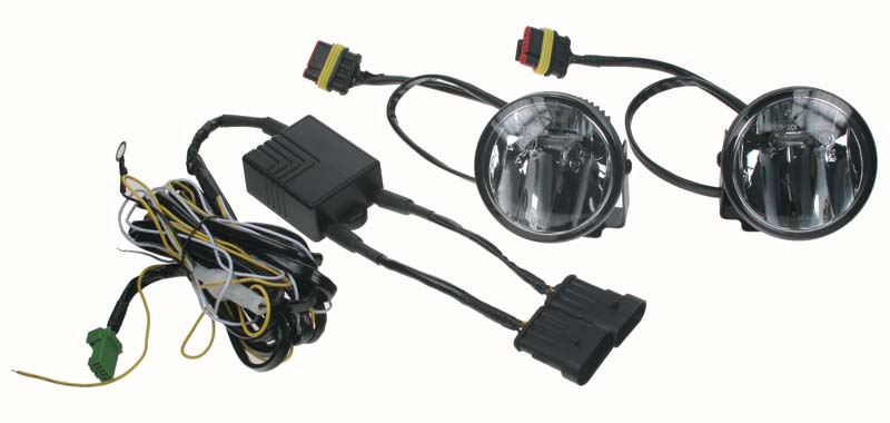 LED fog lights/daytime running lights, round 77mm, ECE