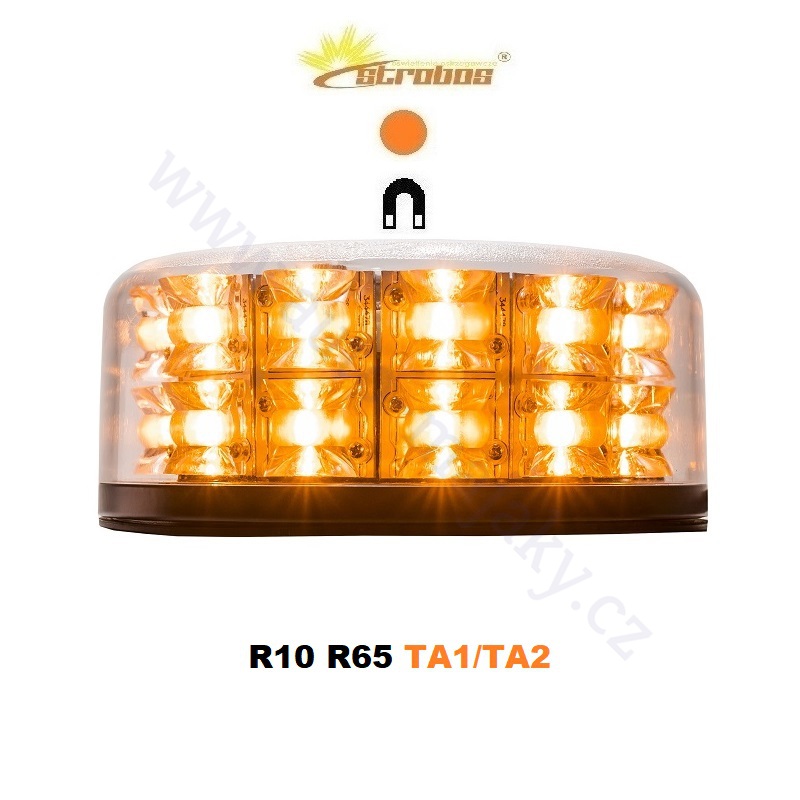 LED maják oranžový 12/24V, Magnetický, 24x LED 3W, R65