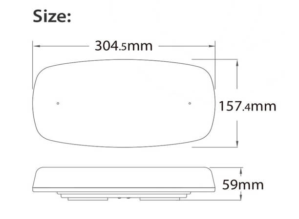 AKU LED lampa oranžová, APP, magnet, 12-24V, 304mm, ECE R65