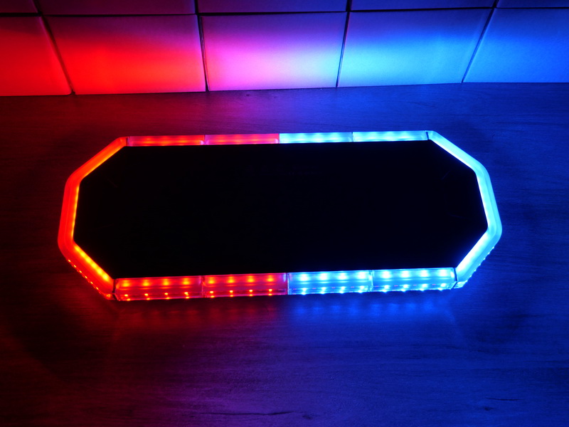 LED lightbar 440mm, red/blue/white, magnet 10-30V, ECE R65