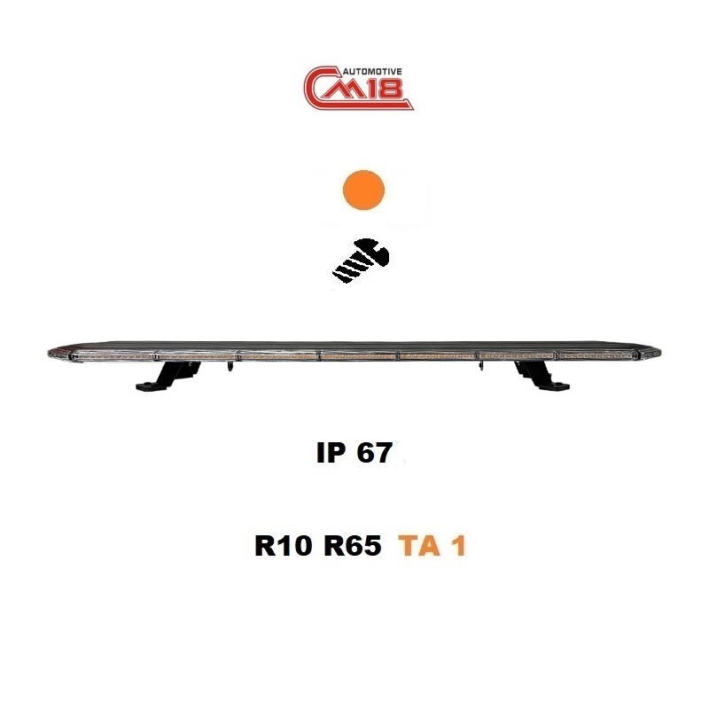Slim LED svetelná rampa oranžová 122cm, 12/24V, R65